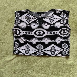 Aztec print crop top
